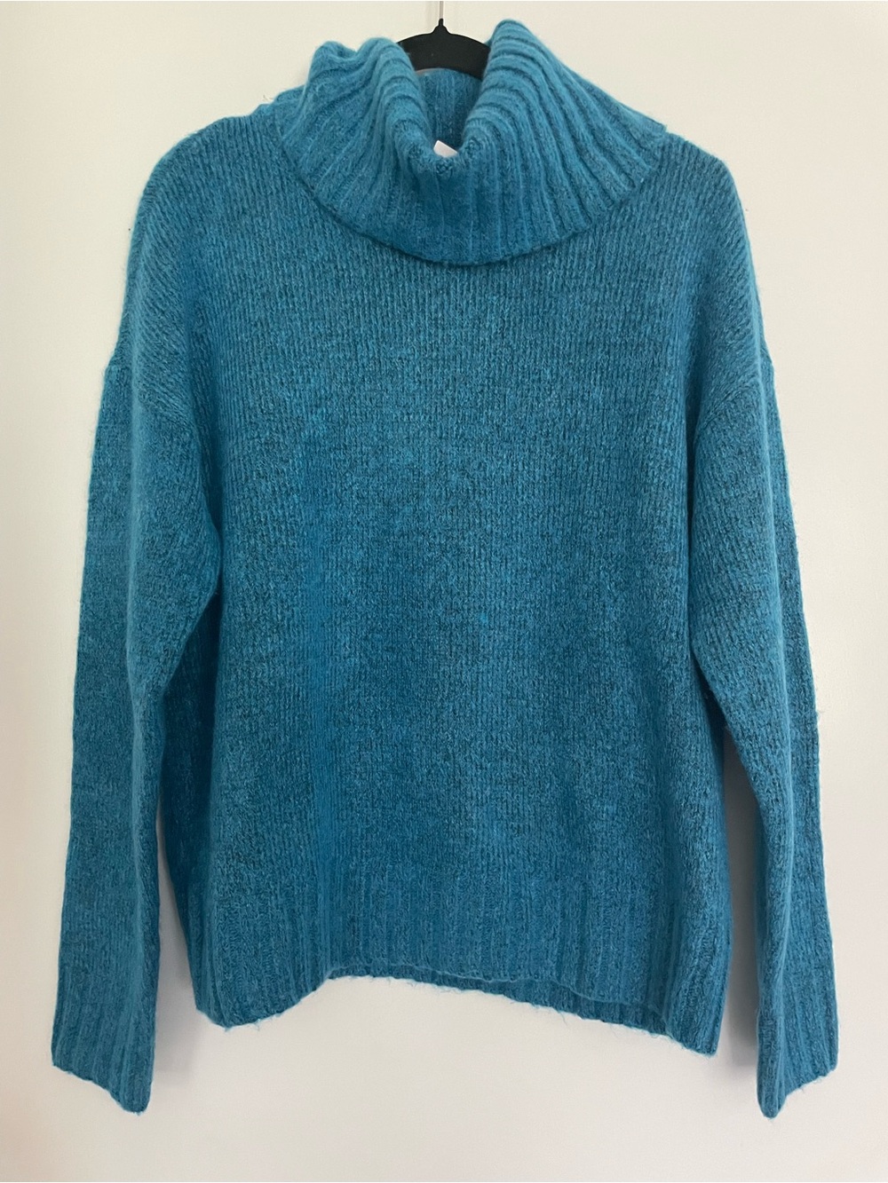 NWT LOFT Dark Turquoise Cowl Neck Sweater - Size M - Picture 2 of 5